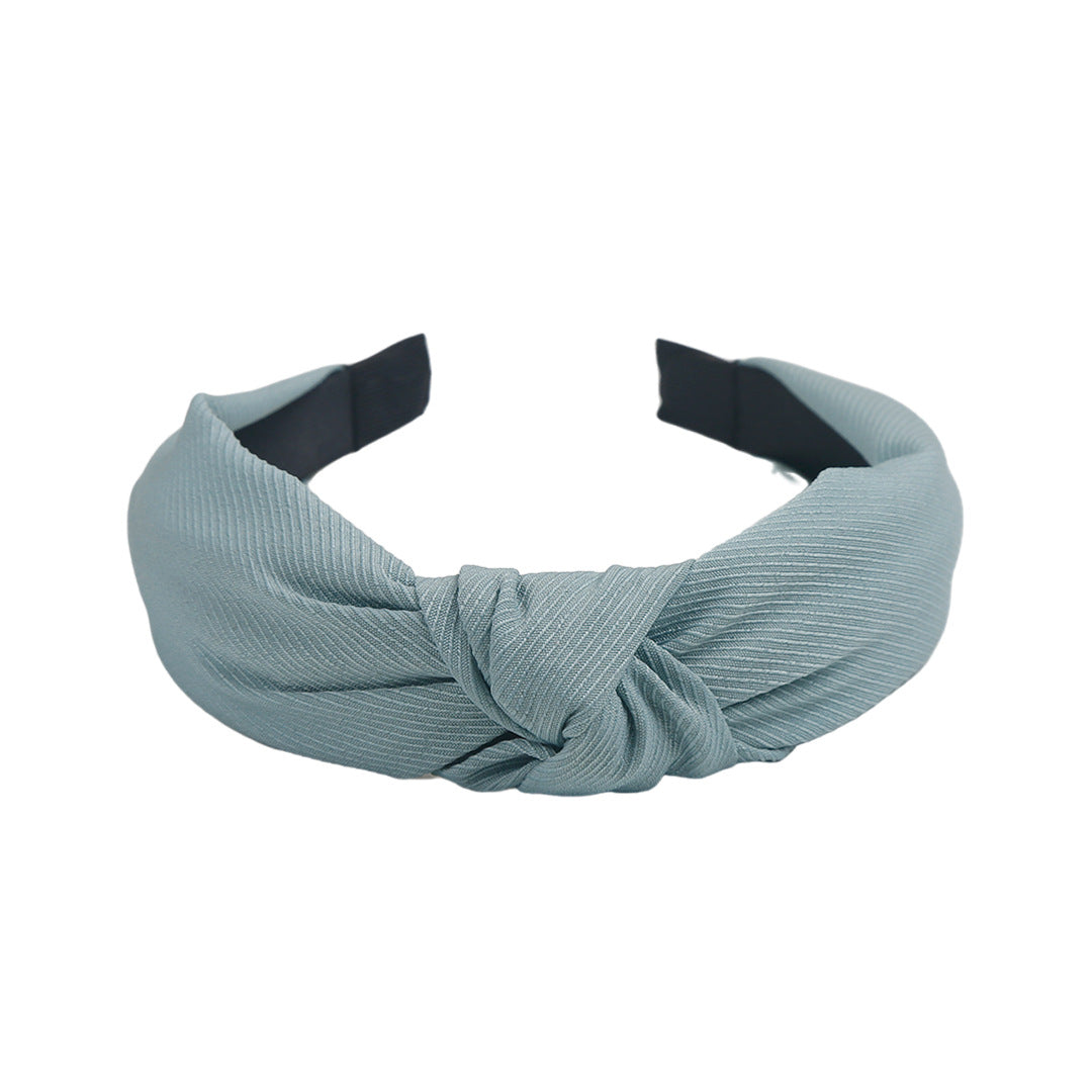Wholesale Solid Color Knotted Fabric Wide Edge Headband
